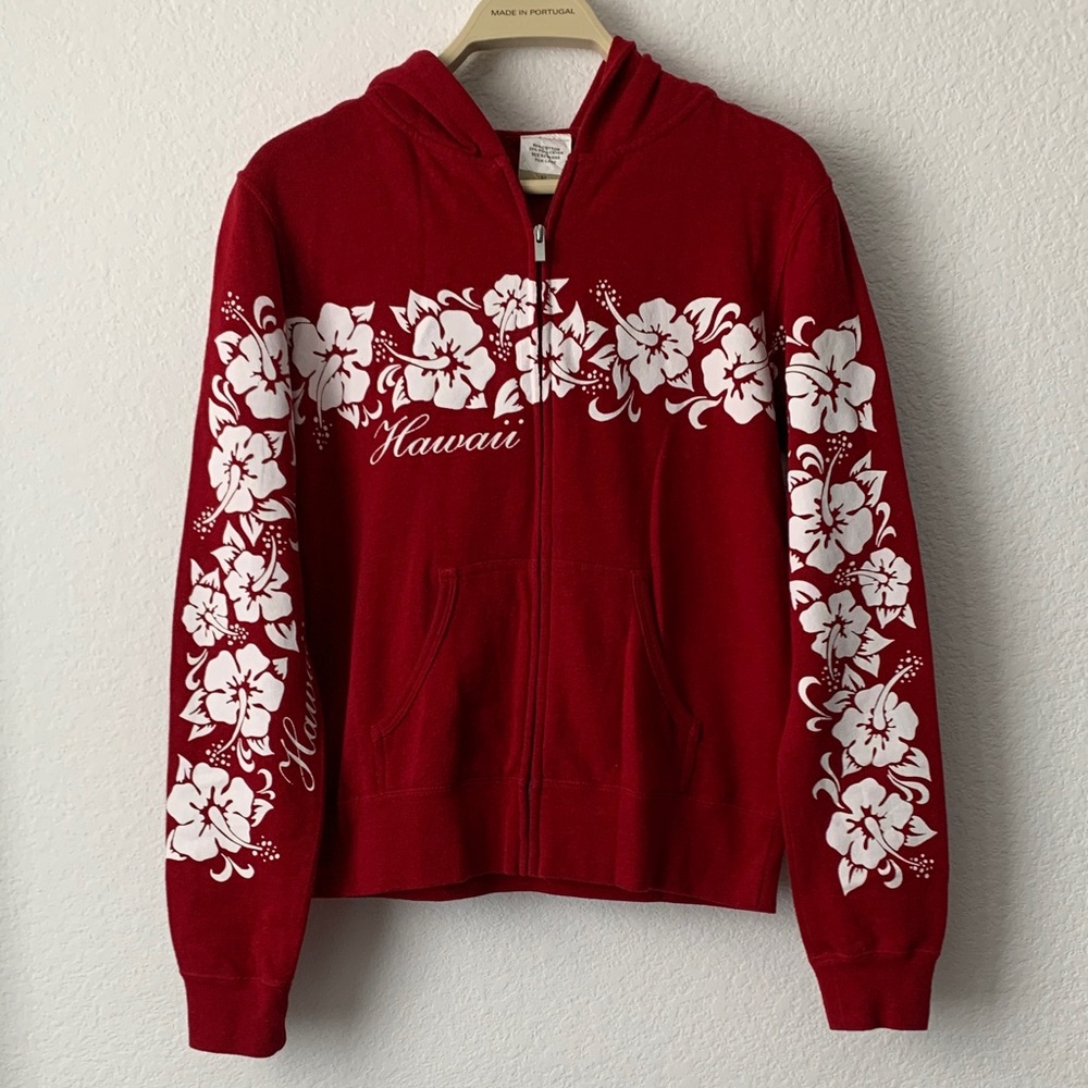 Hawaii Red Floral Kids Hoodie Island Souvenir Hoodie